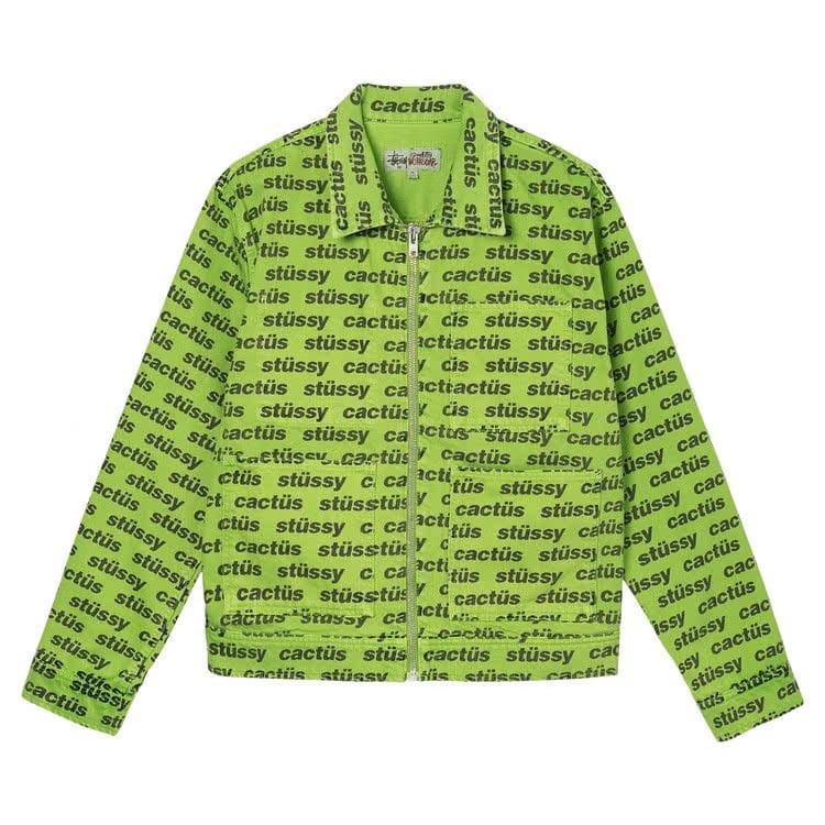 Stussy x Cactus Plant Flea Market Zip Work Jacket Green