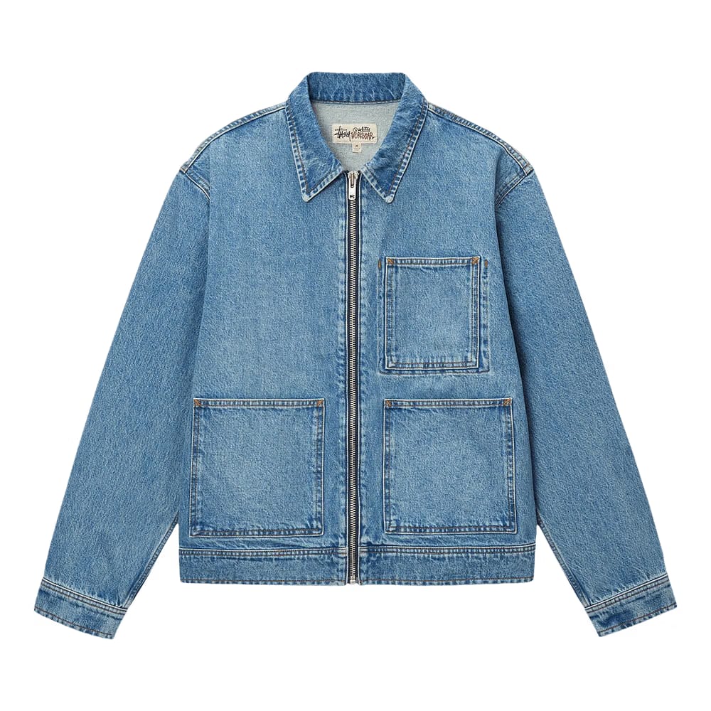 Stussy Zip Work Jacket Washed Blue