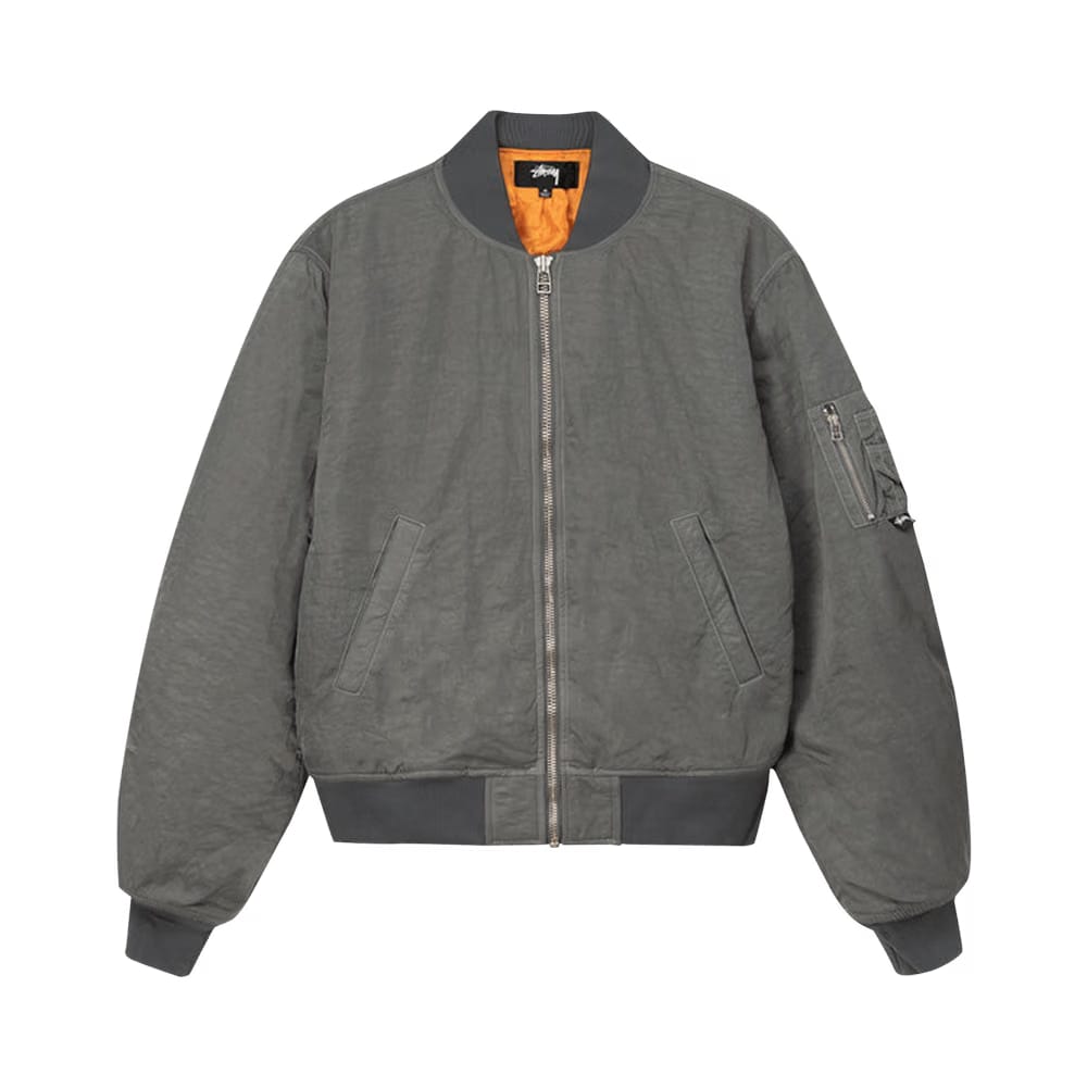Stussy Dyed Nylon Bomber Charcoal