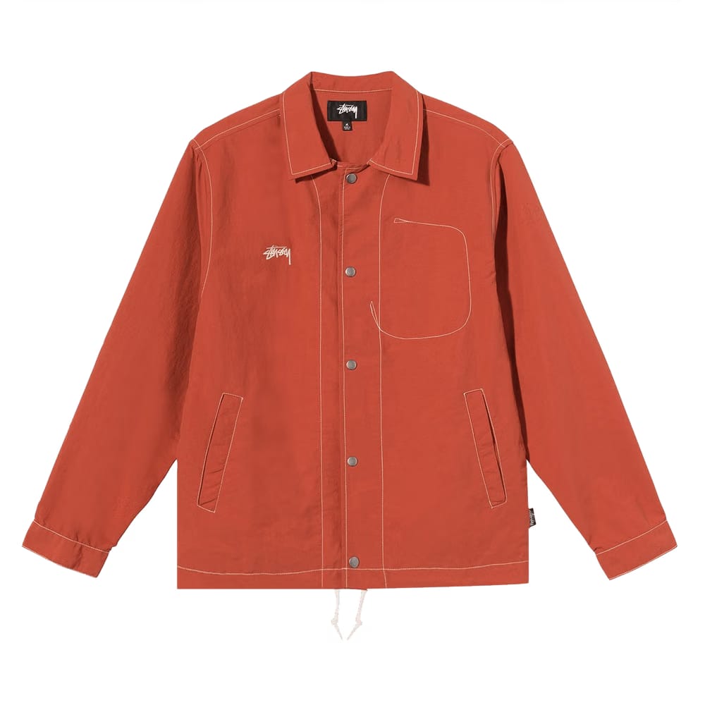 Stussy Folsom Coach Jacket Burnt Red