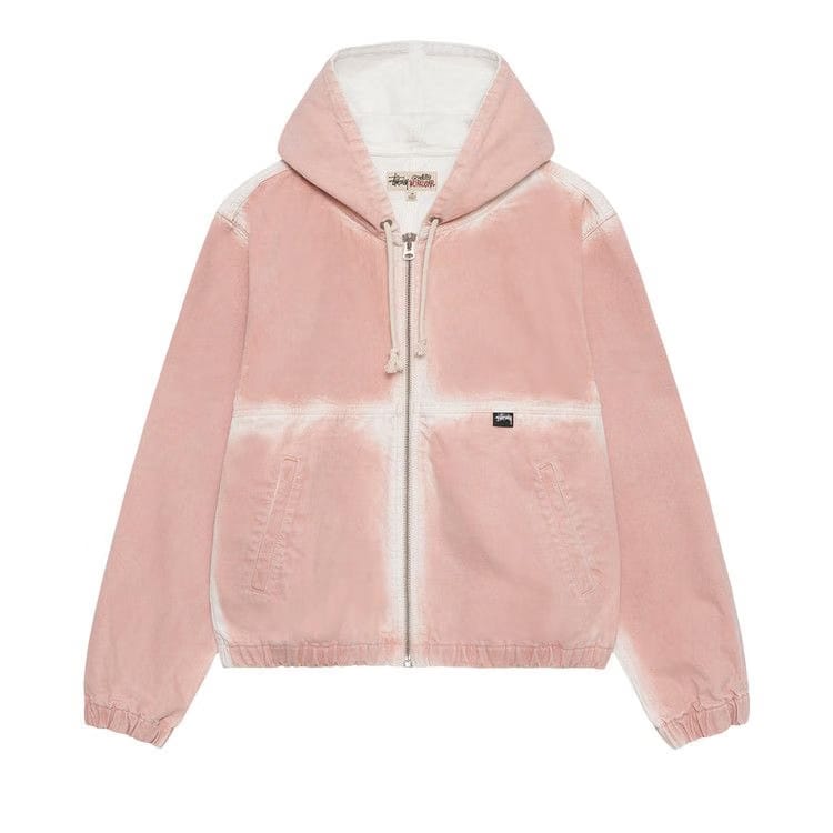 Stussy Spray Dye Hooded Work Jacket Faded Pink