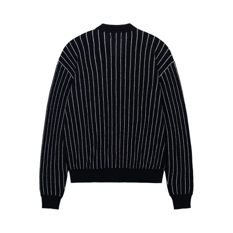 Stussy Light Weight Long-Sleeve Zip Polo Black Stripe