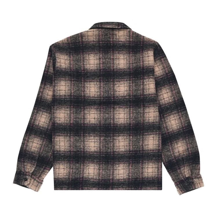 Stussy Wool Plaid Zip Shirt Lilac