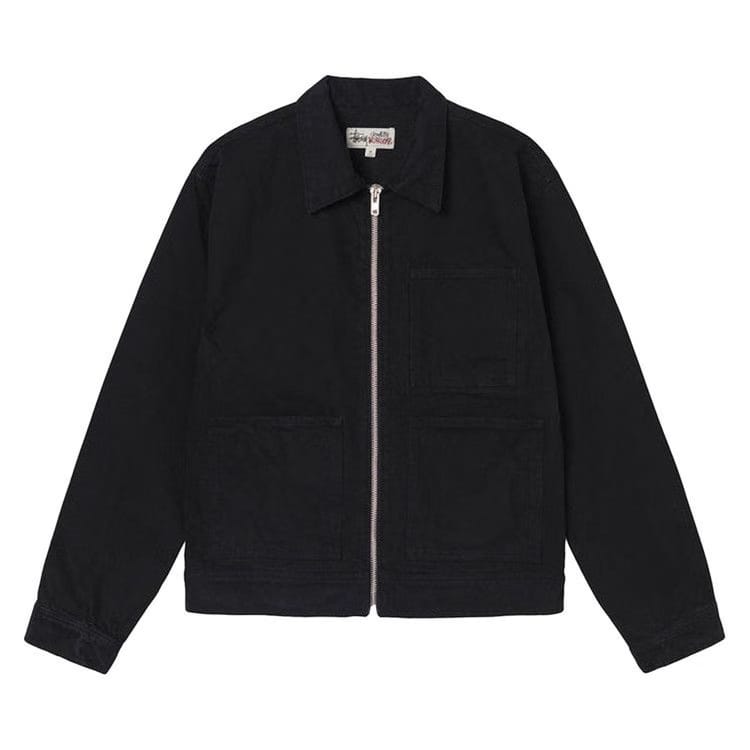 Stussy Overdyed Zip Work Jacket Black
