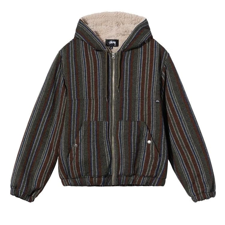Stussy Wool Stripe Work Jacket Olive