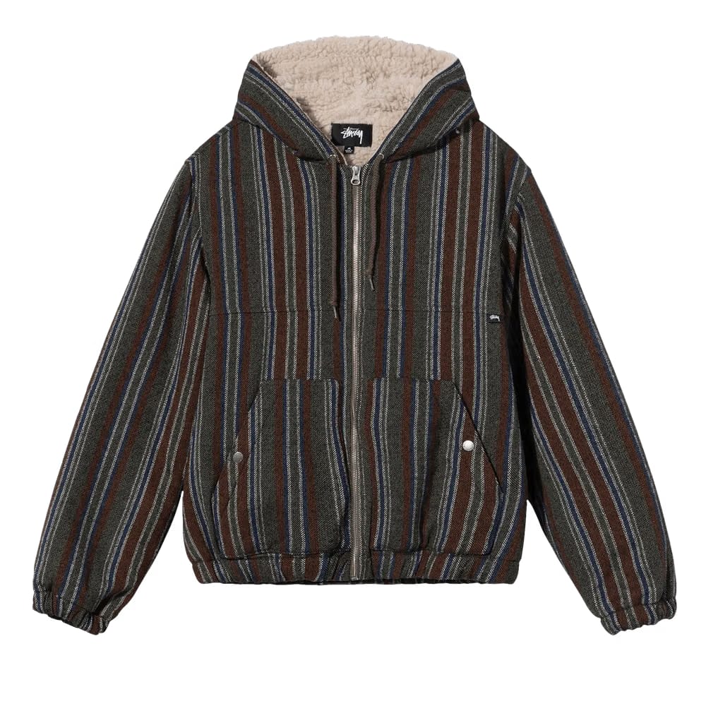 Stussy Wool Stripe Work Jacket Olive