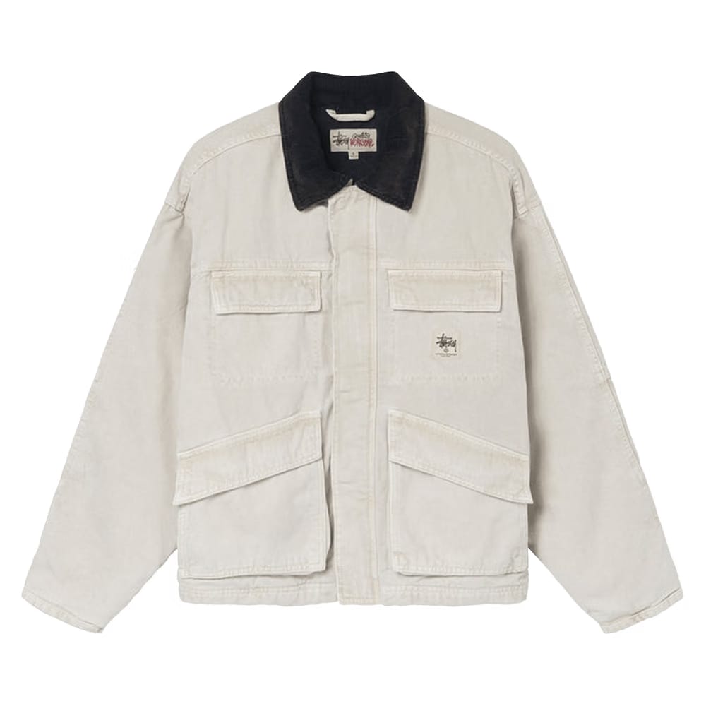 Stussy Washed Canvas Shop Jacket Bone