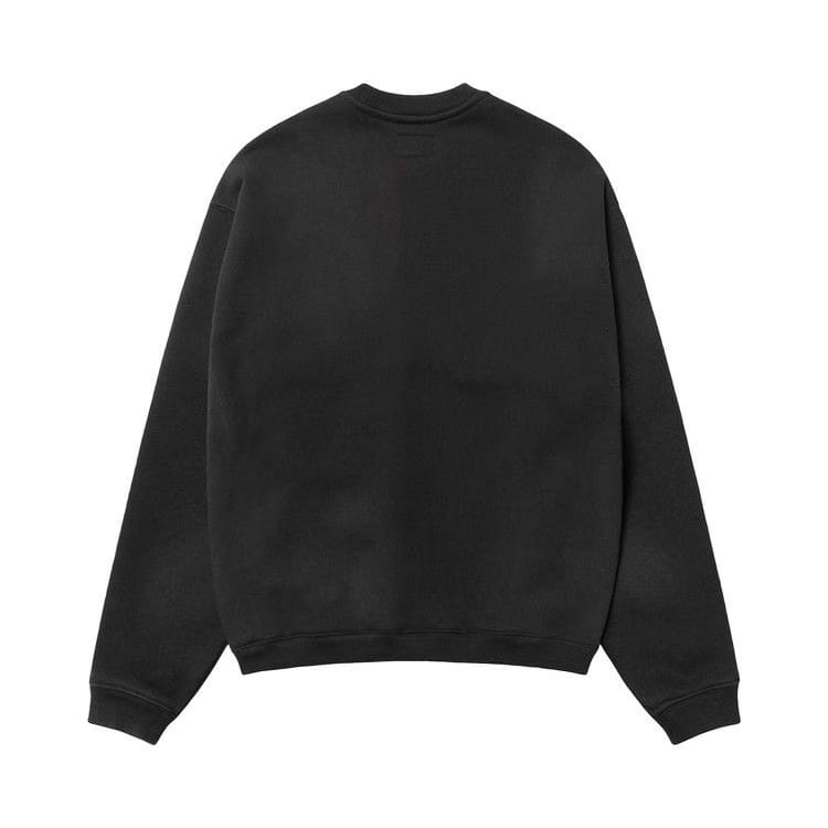 Stussy Stu Appliqué Crew Black