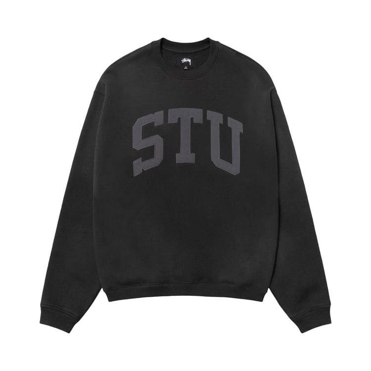 Stussy Stu Appliqué Crew Black