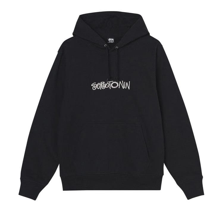 Stussy Serotonin Embroidered Hoodie Black