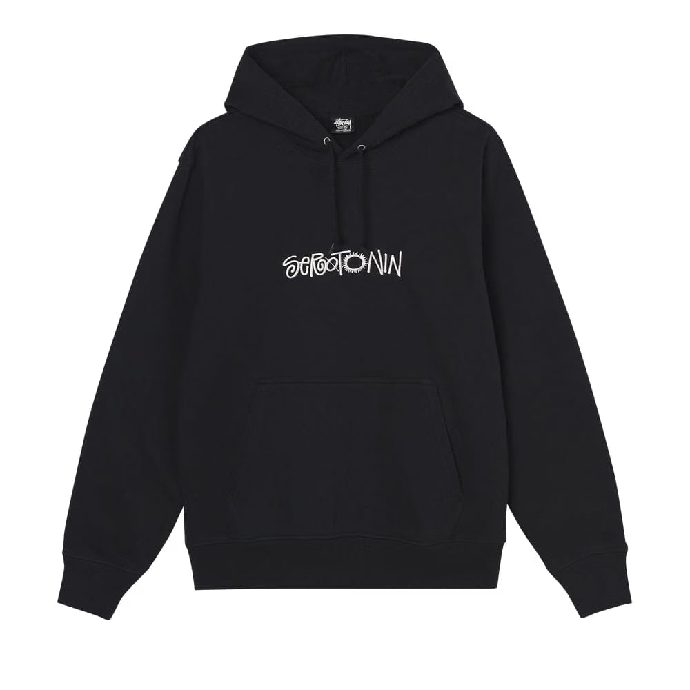 Stussy Serotonin Embroidered Hoodie Black
