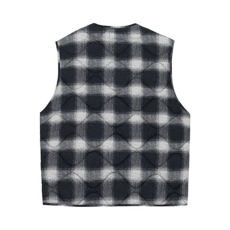 Stussy Plaid Nylon Liner Vest Black