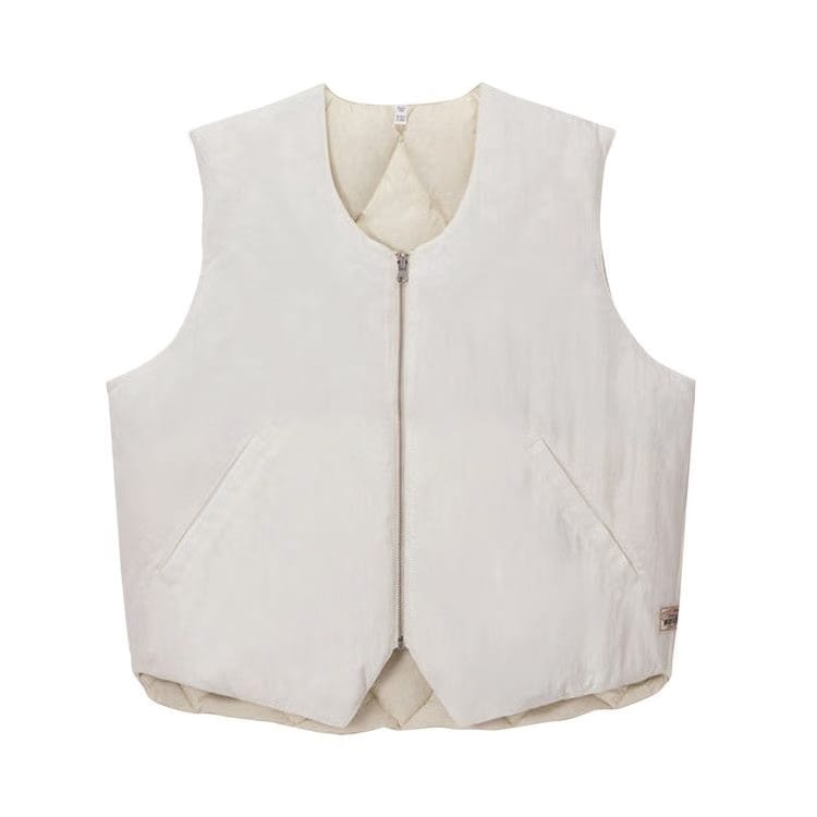 Stussy Reversible Quilted Vest Cream