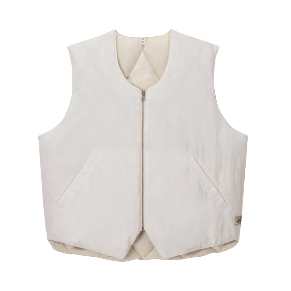 Stussy Reversible Quilted Vest Cream