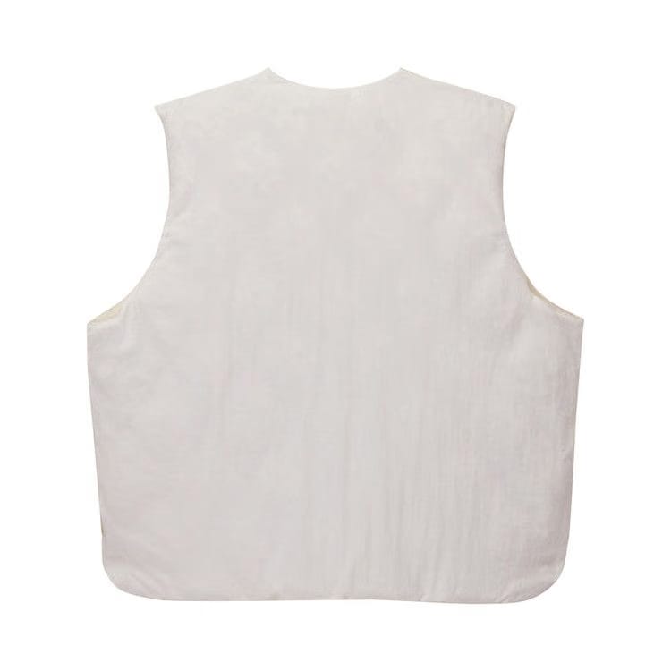 Stussy Reversible Quilted Vest Cream