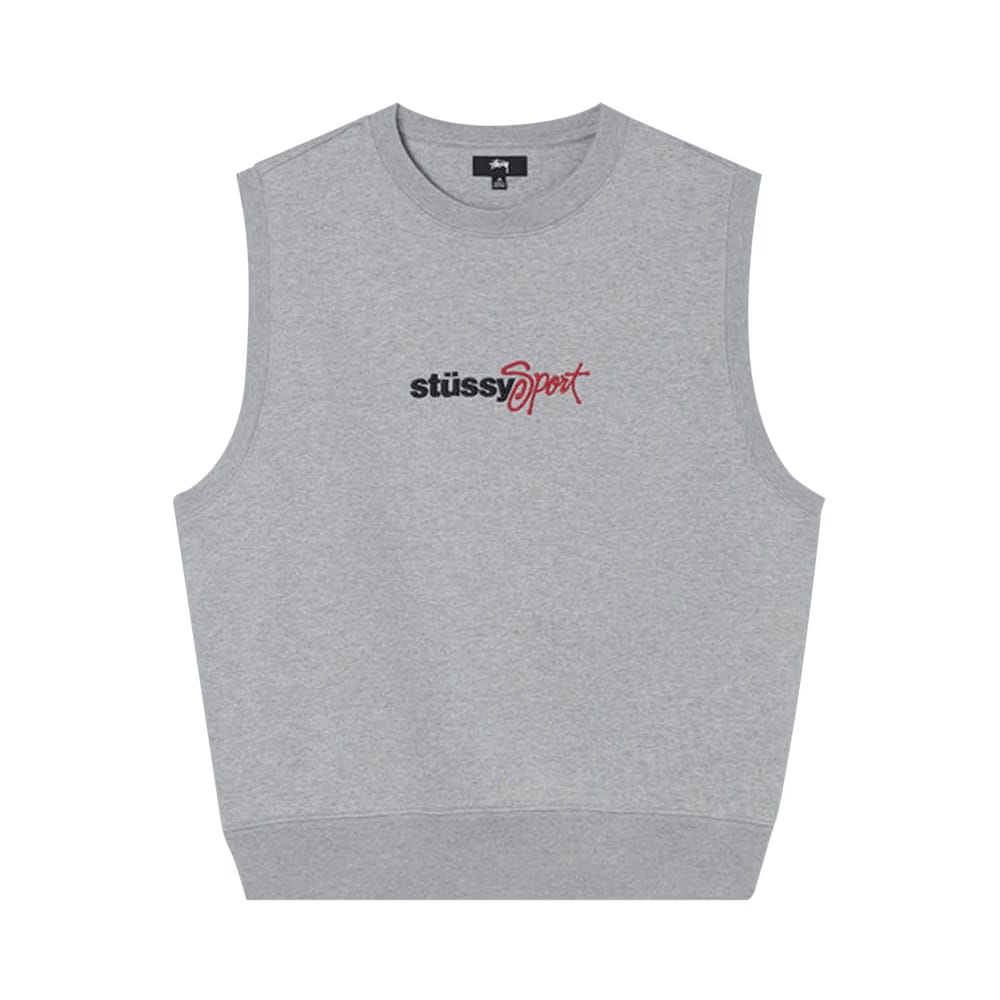 Stussy Sport Fleece Vest Grey Heather