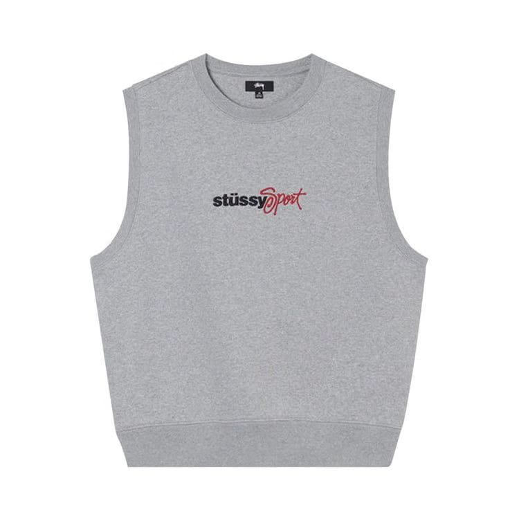 Stussy Sport Fleece Vest Grey Heather