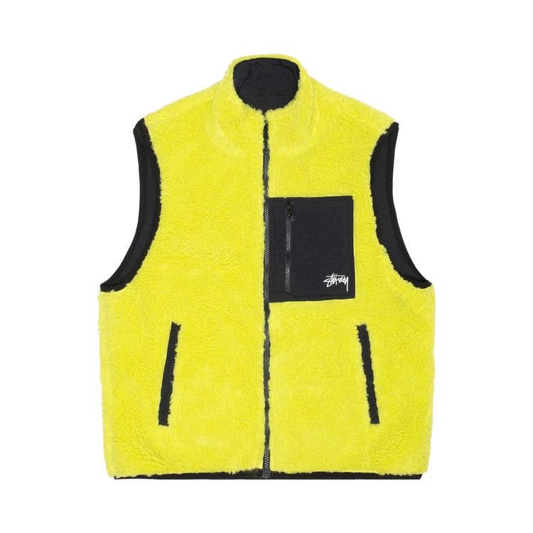 Stussy Sherpa Reversible Vest Lime