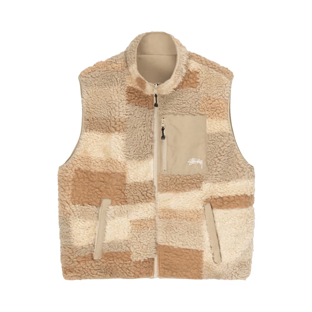 Stussy Colorblock Reversible Vest Khaki