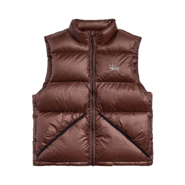 Stussy Micro Ripstop Down Vest Brown