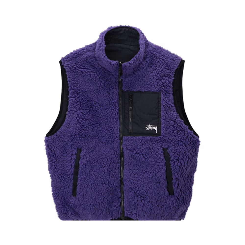 Stussy Sherpa Vest Purple