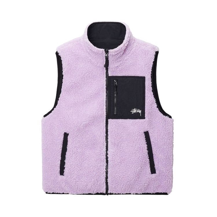 Stussy Sherpa Reversible Vest Lavender