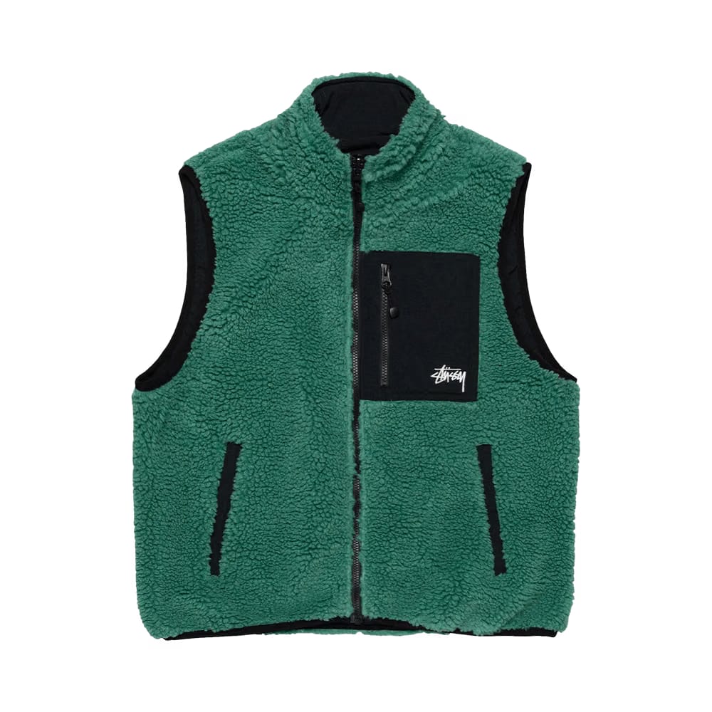 Stussy Sherpa Reversible Vest Teal