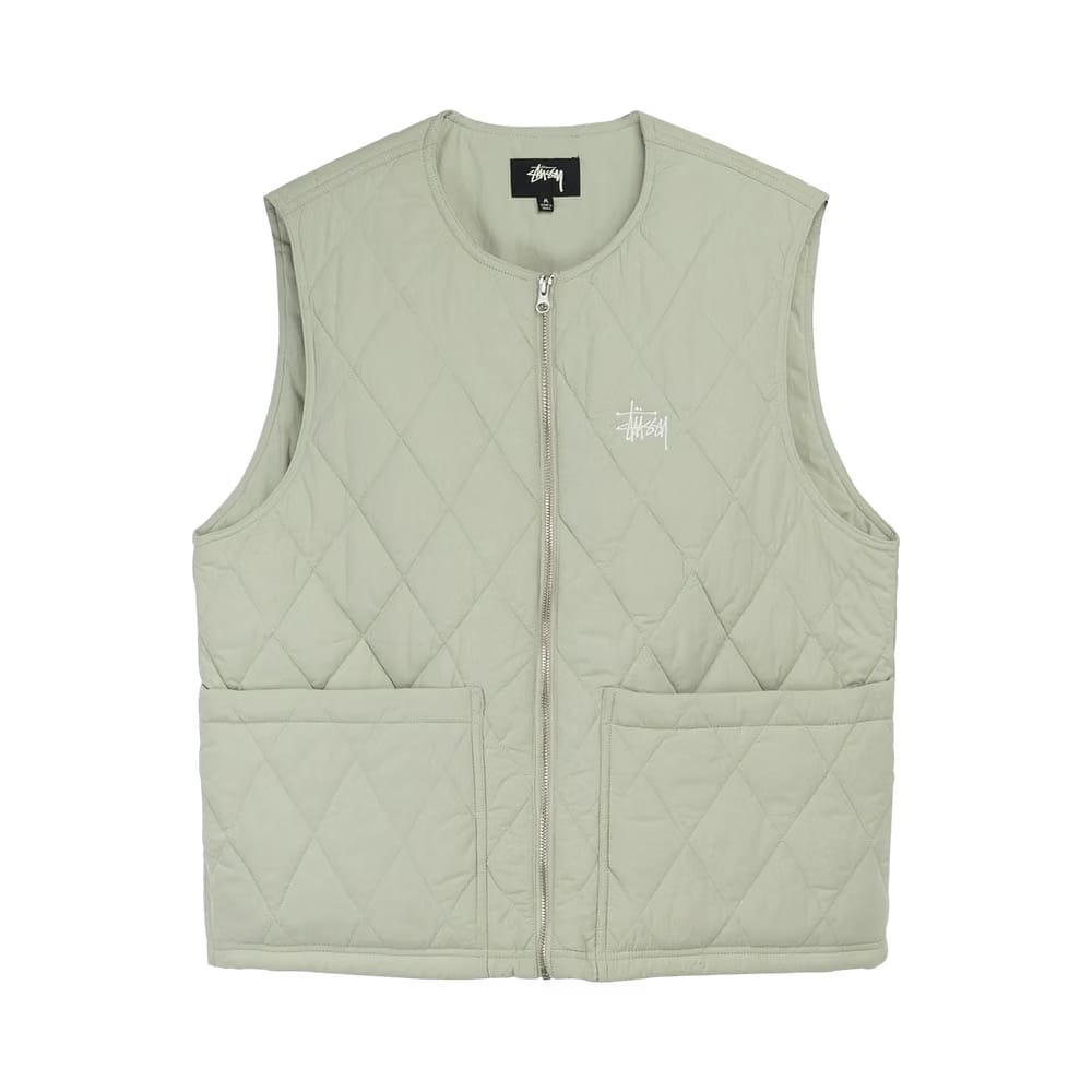 Stussy Diamond Quilted Vest Sage