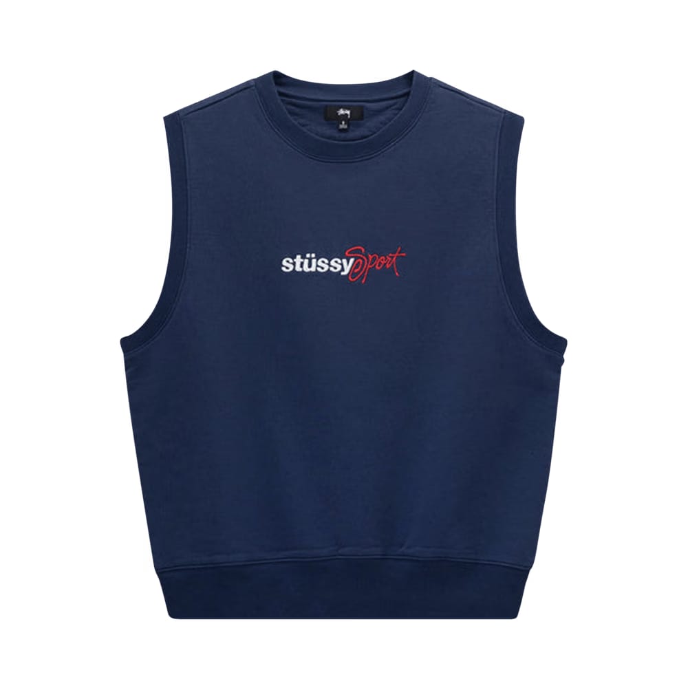 Stussy Sport Fleece Vest Navy