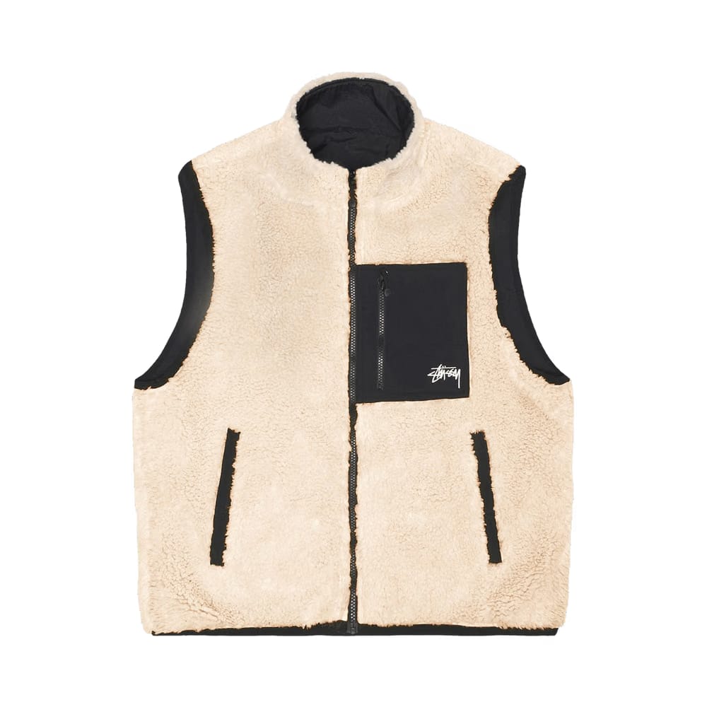 Stussy Sherpa Reversible Vest Beige