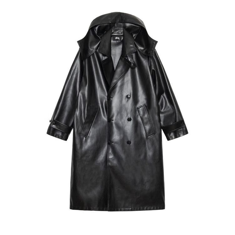 Stussy Double Breasted Trench Coat Black