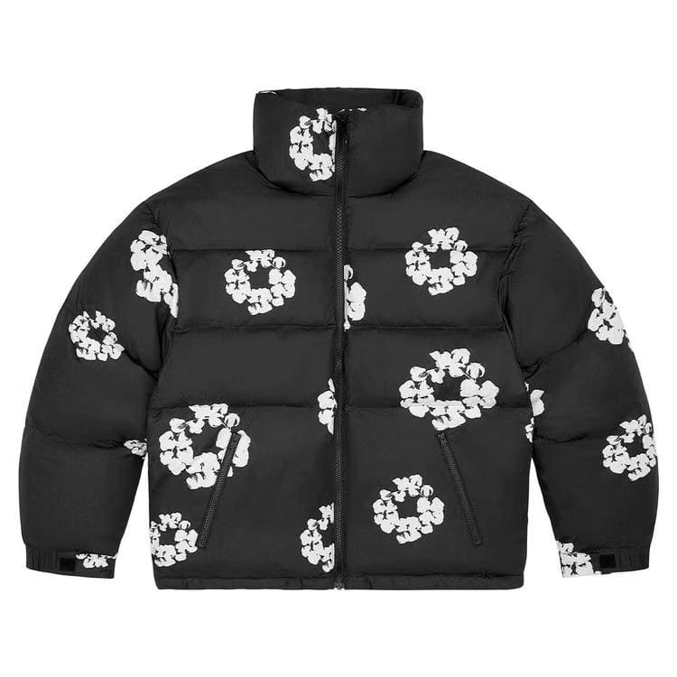 Denim Tears Cotton Wreath Puffer Jacket Black