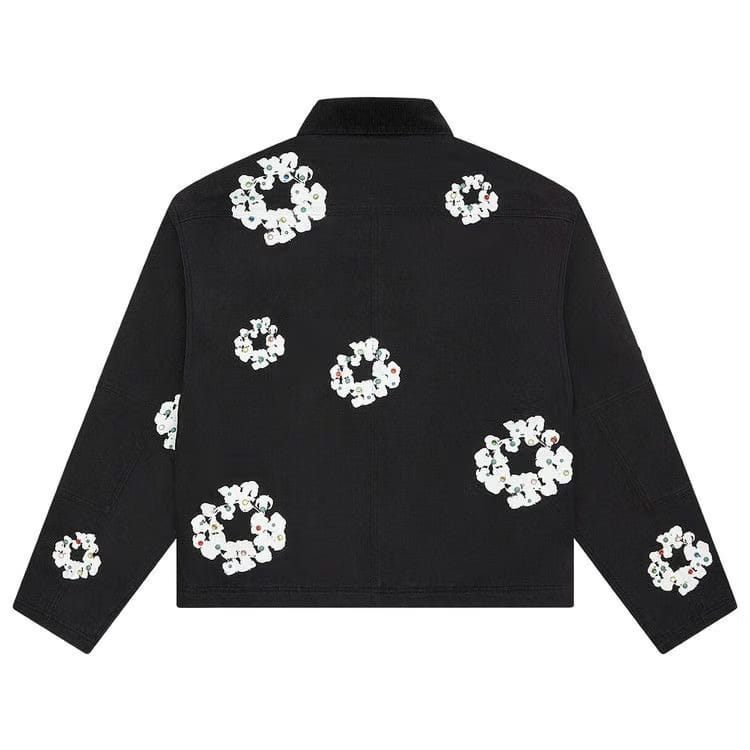 Denim Tears Cotton Wreath Canvas Work Jacket Black
