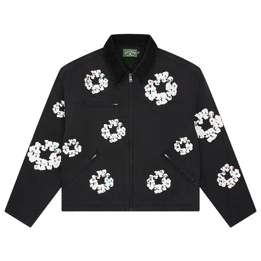 Denim Tears Cotton Wreath Canvas Work Jacket Black