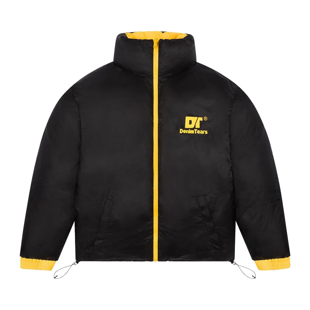 Denim Tears DT Outdoor Puffer Jacket Black/Yellow