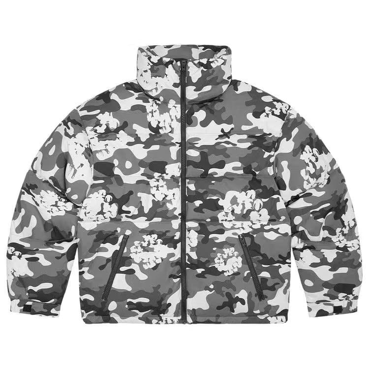 Denim Tears Cotton Wreath Puffer Jacket White Camo