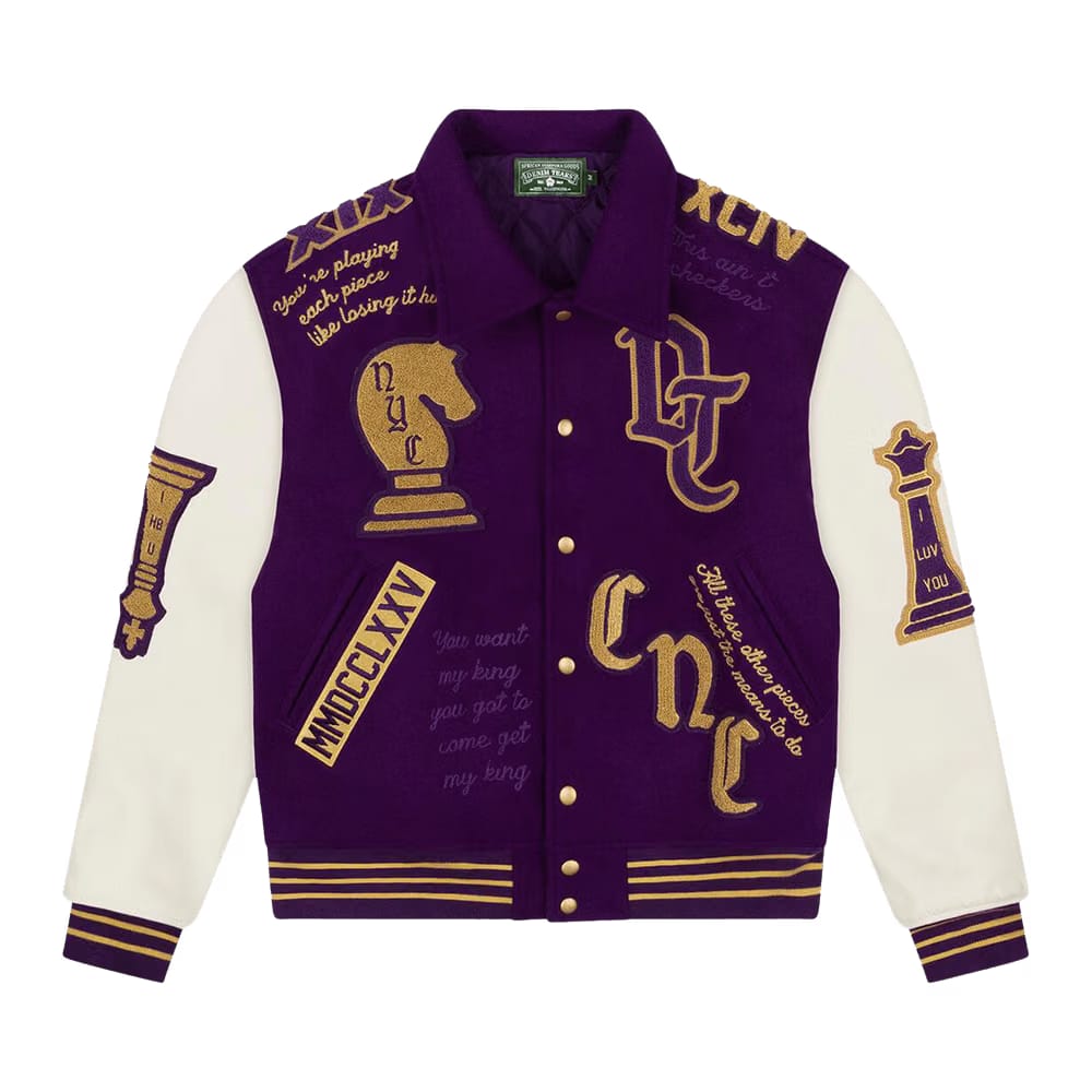 Denim Tears Grandmaster Varsity Jacket Purple
