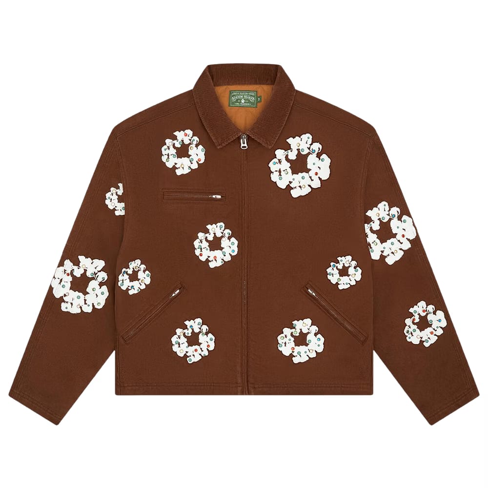 Denim Tears Cotton Wreath Canvas Work Jacket Brown