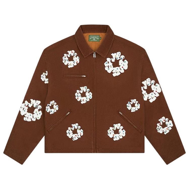 Denim Tears Cotton Wreath Canvas Work Jacket Brown