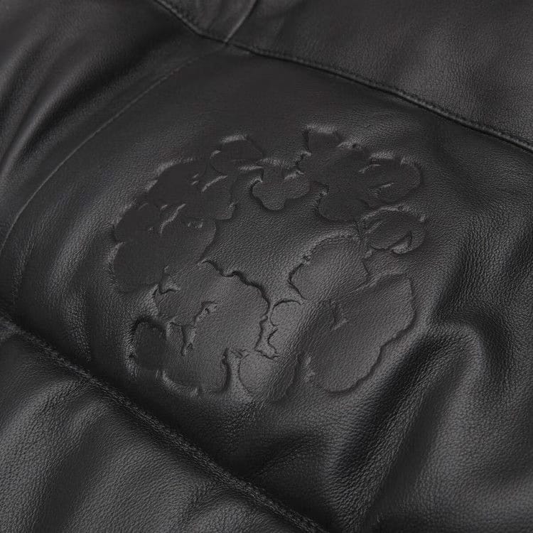 Denim Tears Embossed Leather Wreath Puffer Black