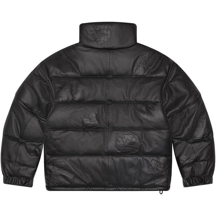Denim Tears Embossed Leather Wreath Puffer Black