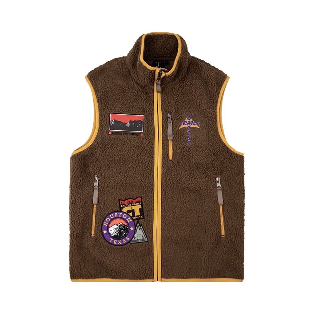 Cactus Jack by Travis Scott Cactus Trails Full-Zip Sherpa Vest Brown