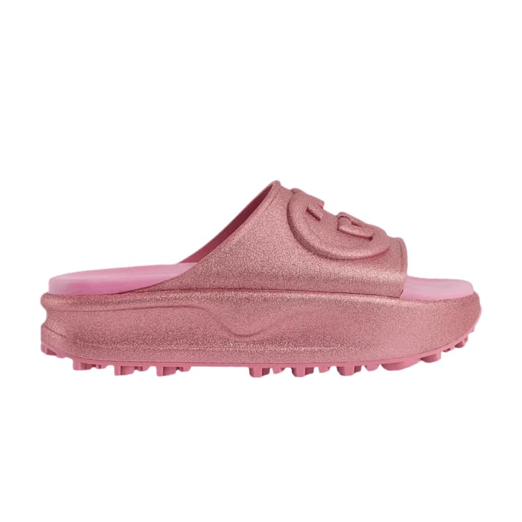 Gucci Wmns Slide Sandal 'Interlocking G - Metallic Rose Pink'