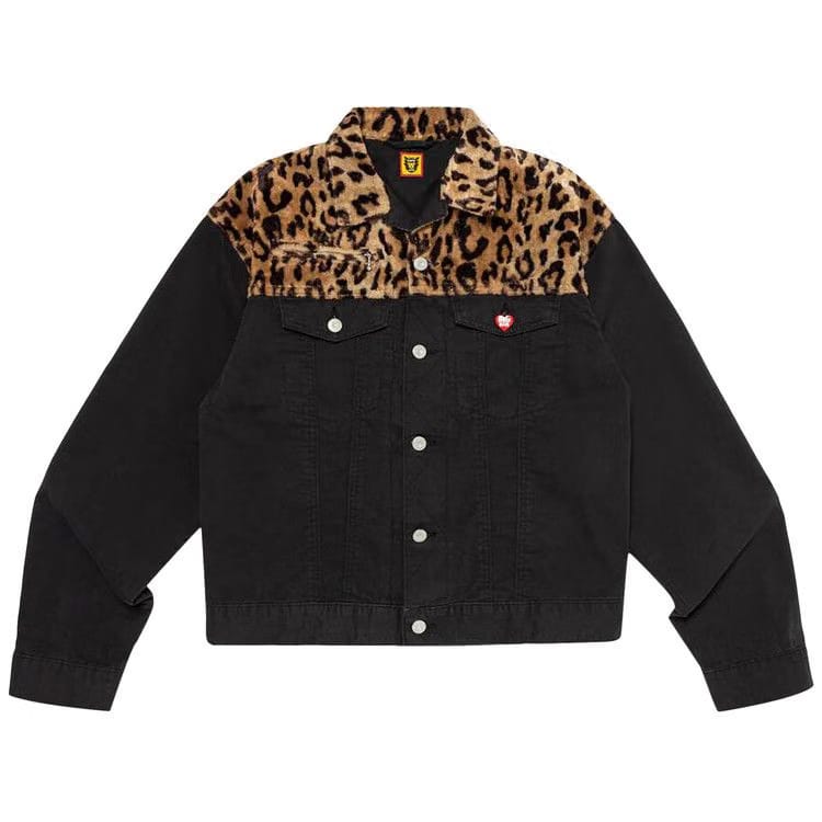 Human Made Leopard Denim Work Jacket Black