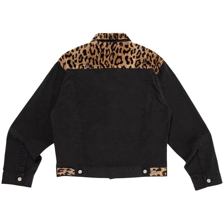 Human Made Leopard Denim Work Jacket Black