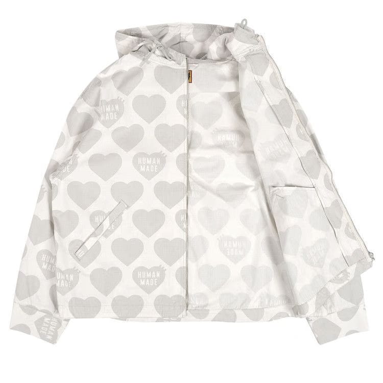 Human Made Heart Zip Up Parka White