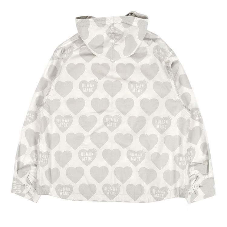 Human Made Heart Zip Up Parka White