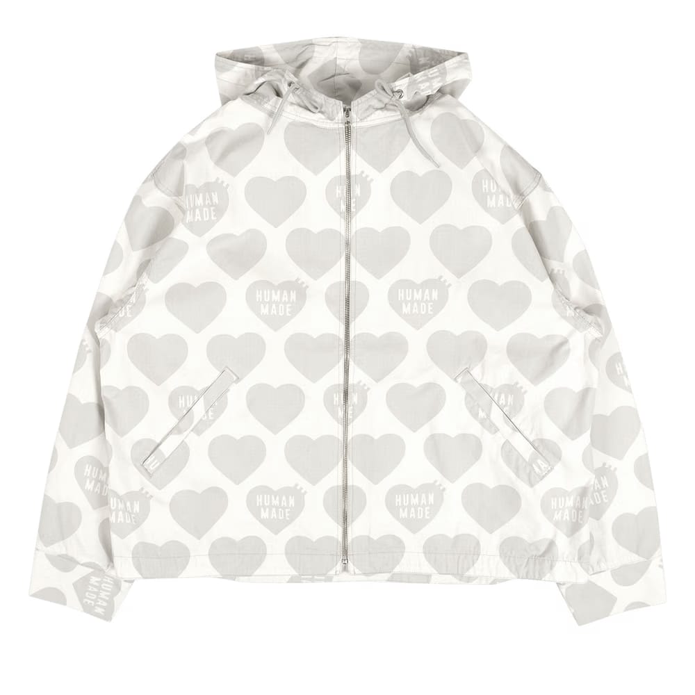 Human Made Heart Zip Up Parka White