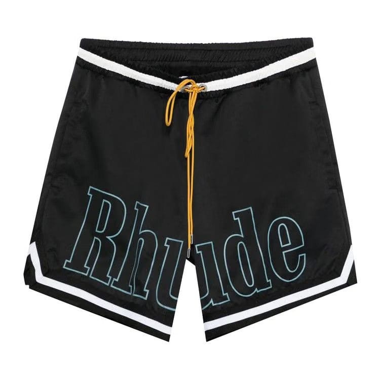 Rhude Logo Basketball Swim Shorts Black/White/Blue