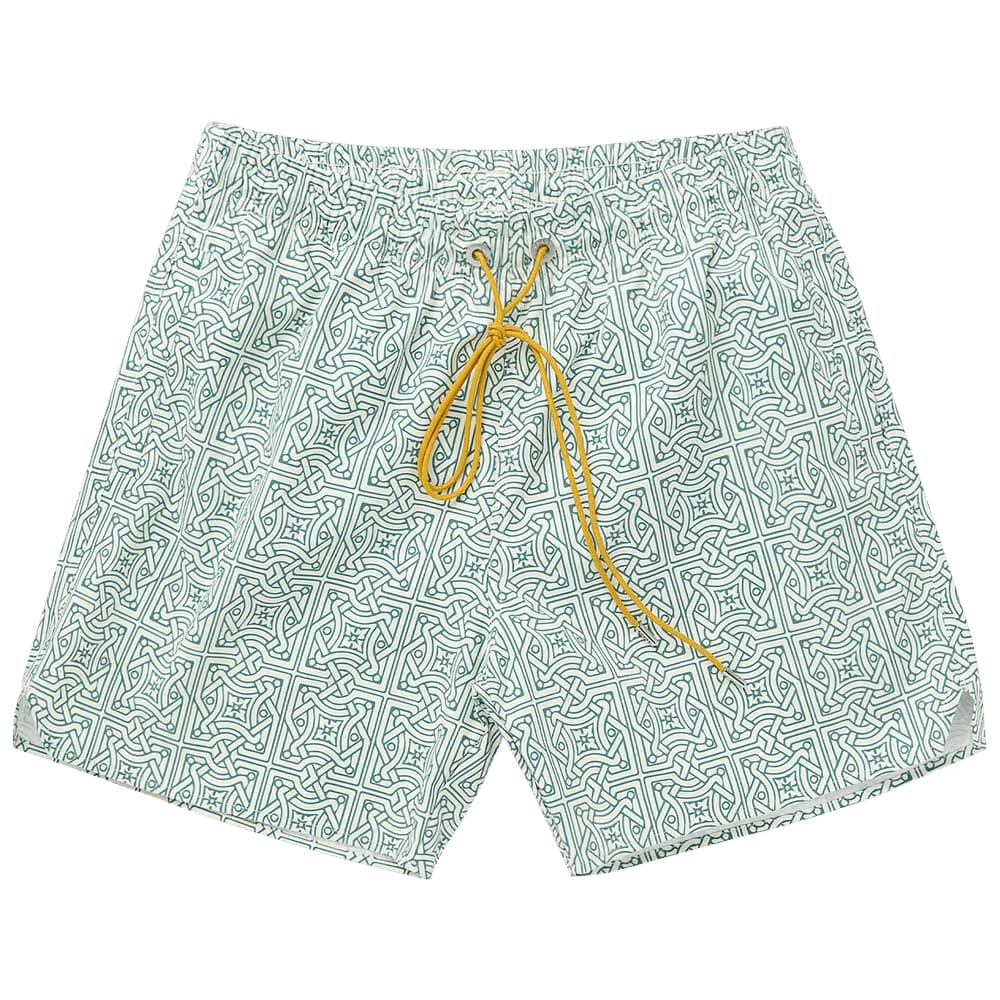 Rhude Cravat Swim Shorts Teal/Ivory